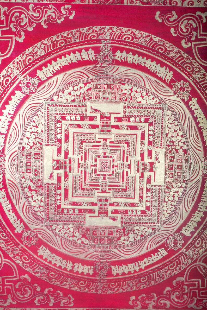 Handmade Thangka Art Kalachakra Mandala Thangka Painting