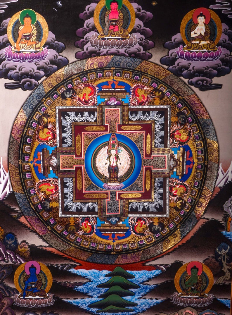 1000 Armed Avalokiteshvara Art | Lokeshwor Thangka Painting | Handmade Sacred Painting for Meditation and Good Luck