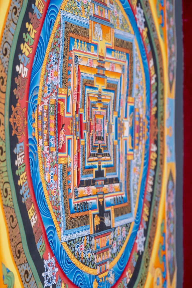 Handmade Kalachakra Mandala Art Tibetan Thangka Painting