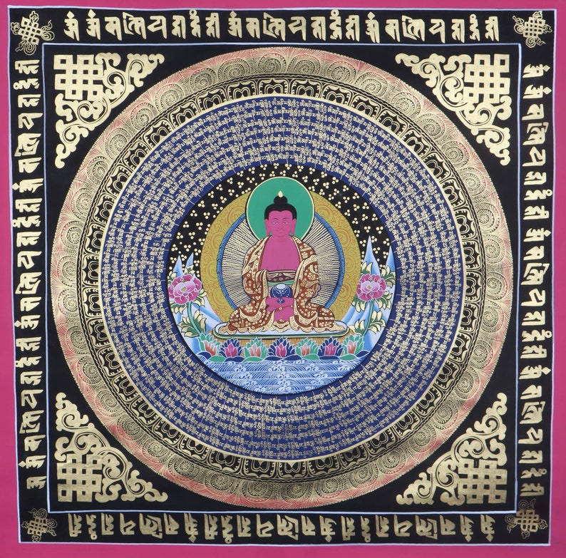 Amitabha Buddha Mandala Tibetan Thangka Art