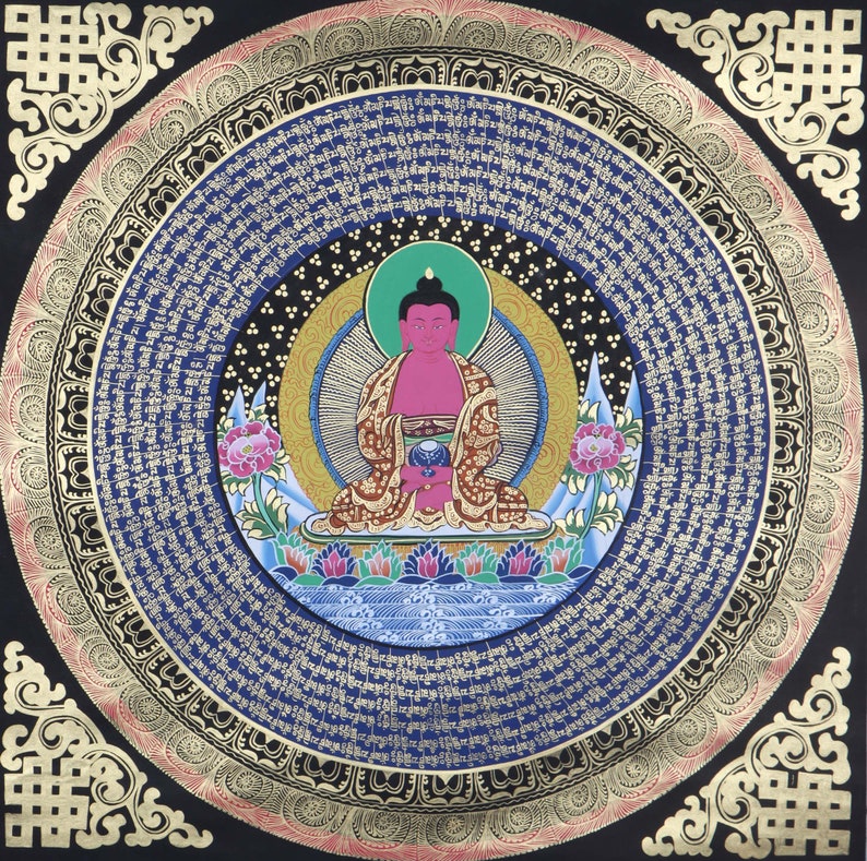 Amitabha Buddha Mandala Tibetan Thangka Art