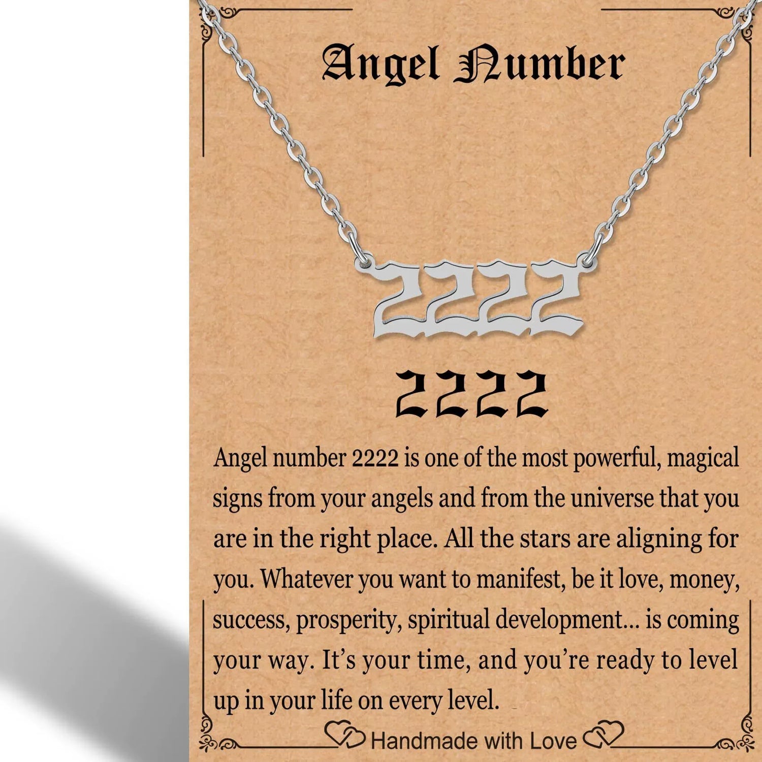 Stainless Steel Angel Number 2222 Necklace