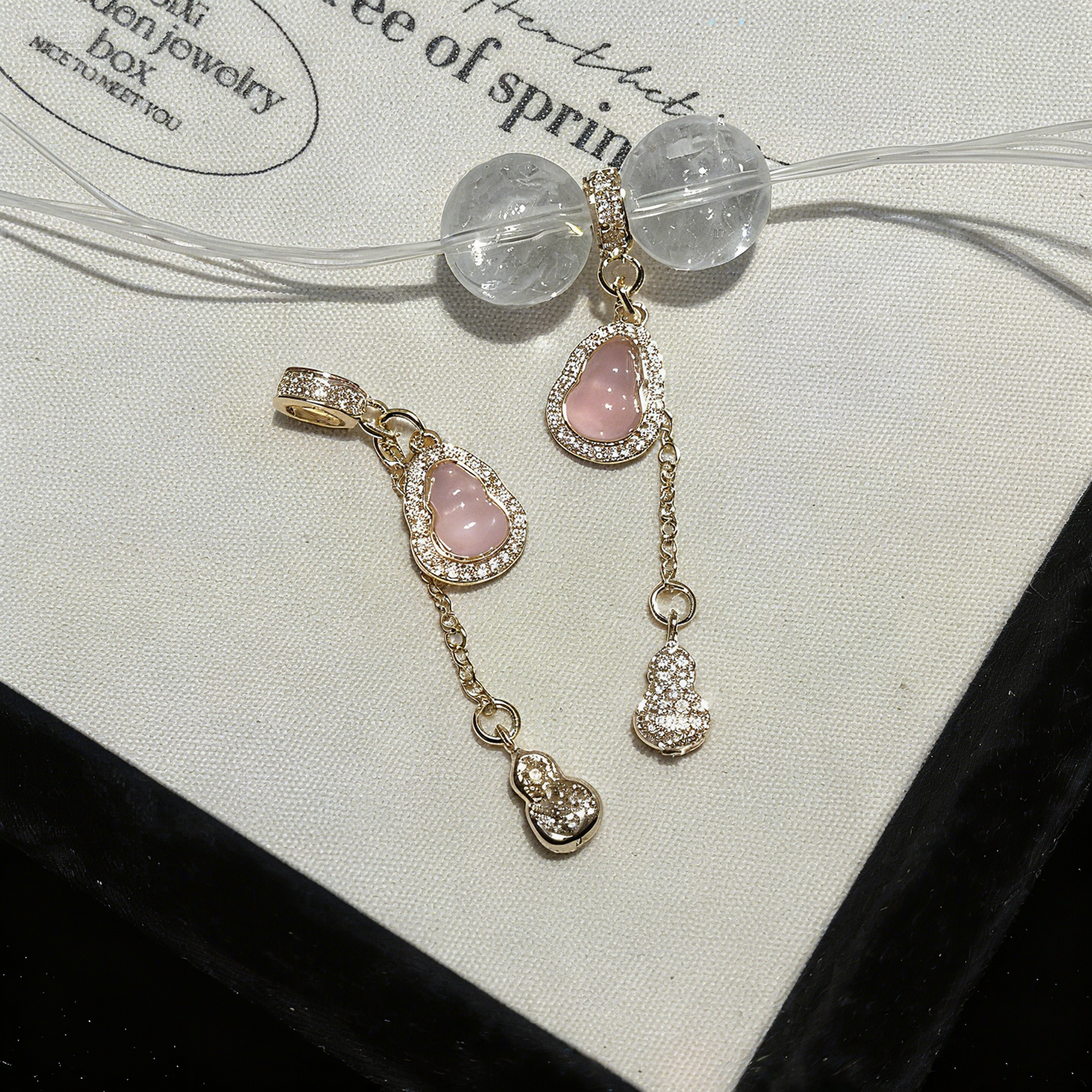 Lucky Gourd-Shaped Metal Spacer Charms for DIY Crystal Jewelry