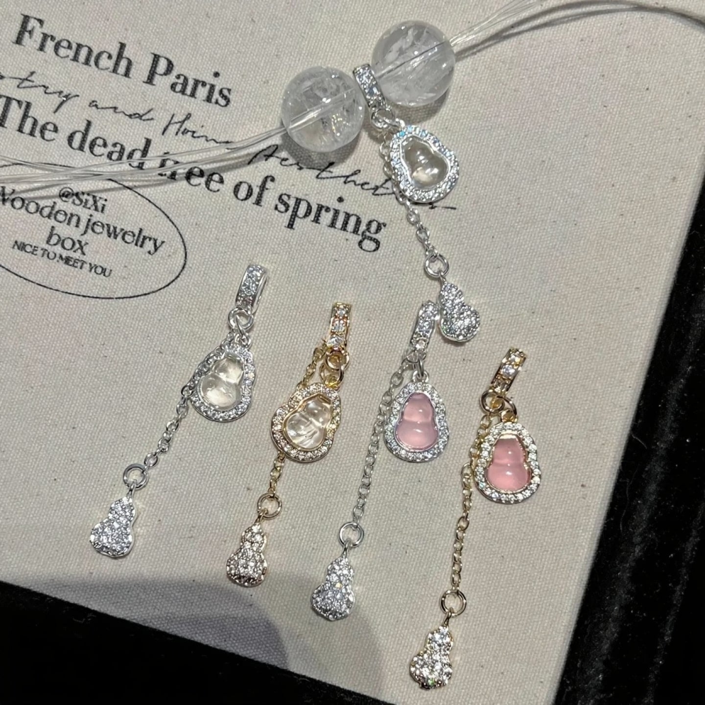 Lucky Gourd-Shaped Metal Spacer Charms for DIY Crystal Jewelry