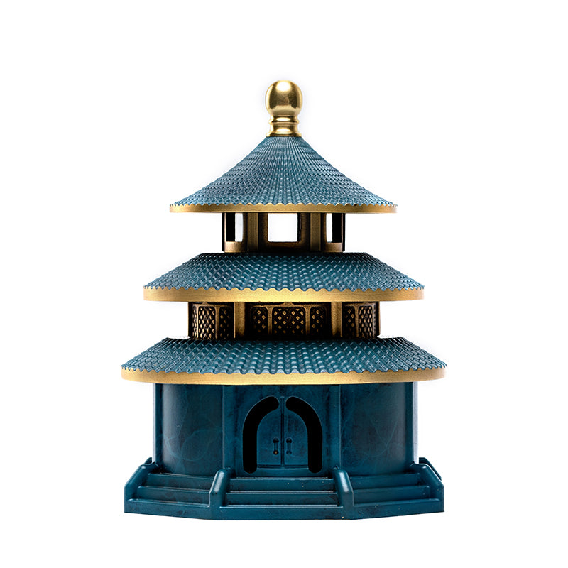 Pure Copper Tower Incense Burner Blue And Red