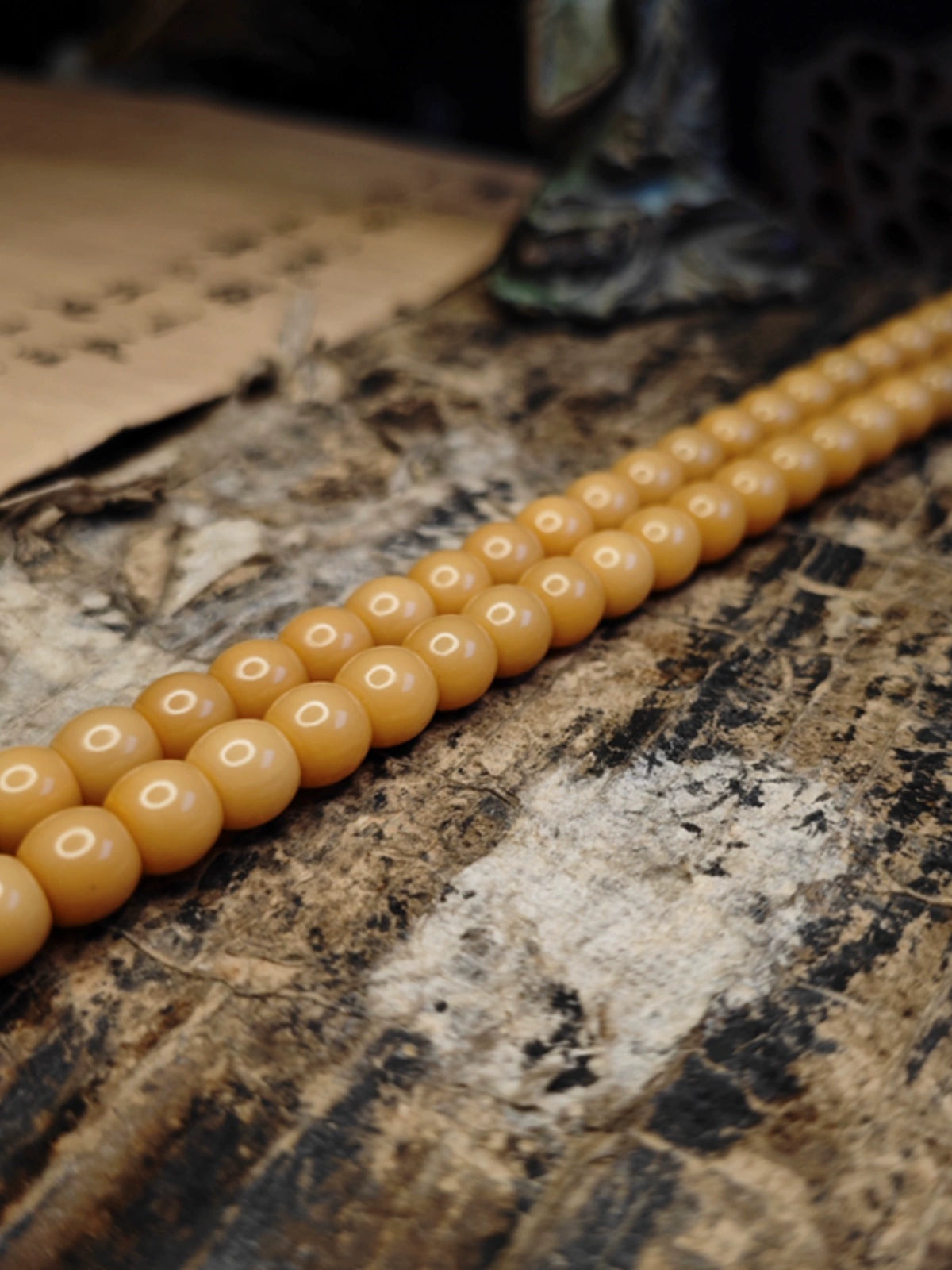 Traditional 108 Mala Beads- Natural Bodhi Root