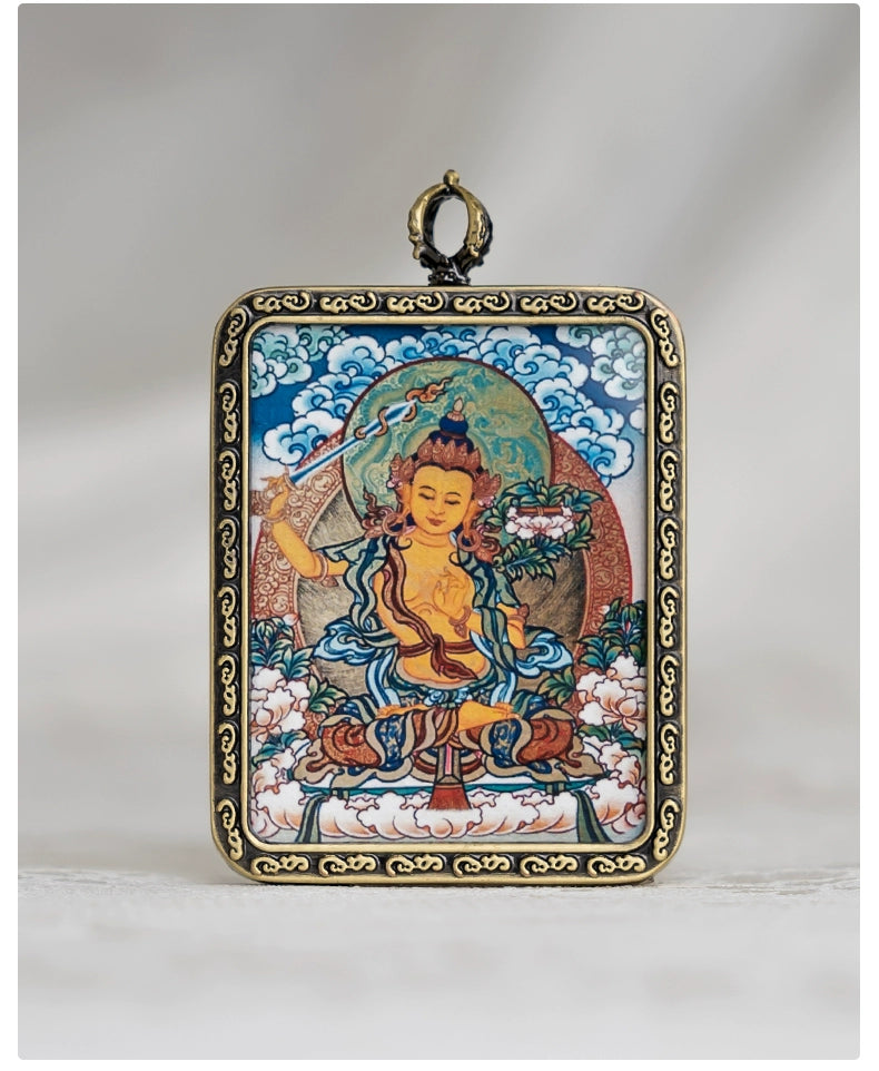 Tibetan Thangka  Amulet Talisman Pendant Necklace (35mm*45mm)