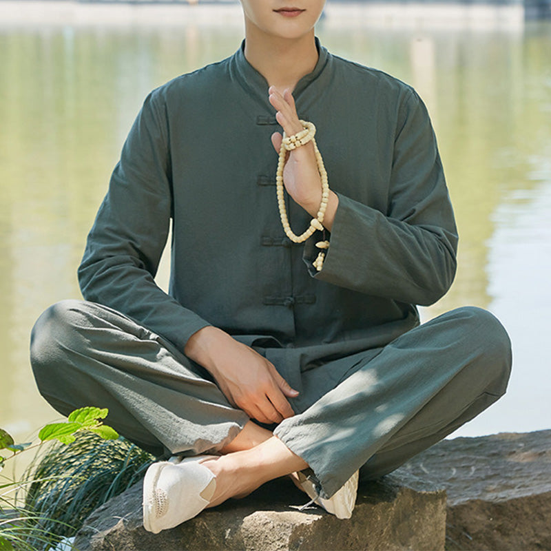 Spiritual  Practice Yoga Meditation  Clothing Cotton Linen Men's Set